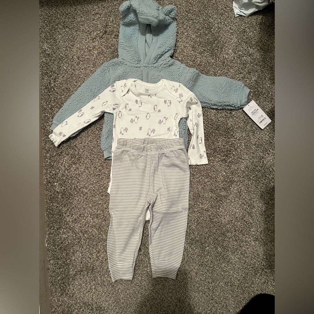 Cozy Blue and White Kids Matching Set